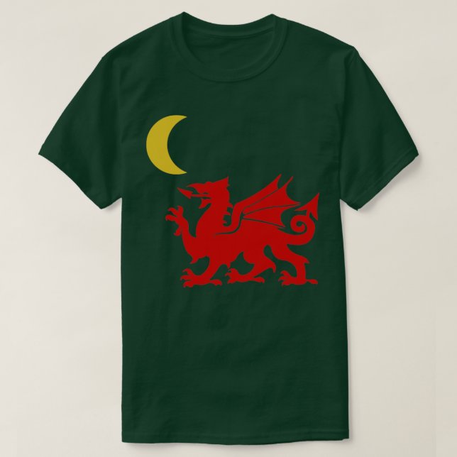 Camiseta Welsh Dragon Moon (Frente do Design)