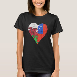 Camiseta Welsh Samoan Flag Heart