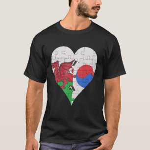 Camiseta Welsh South Korea Flag Heart