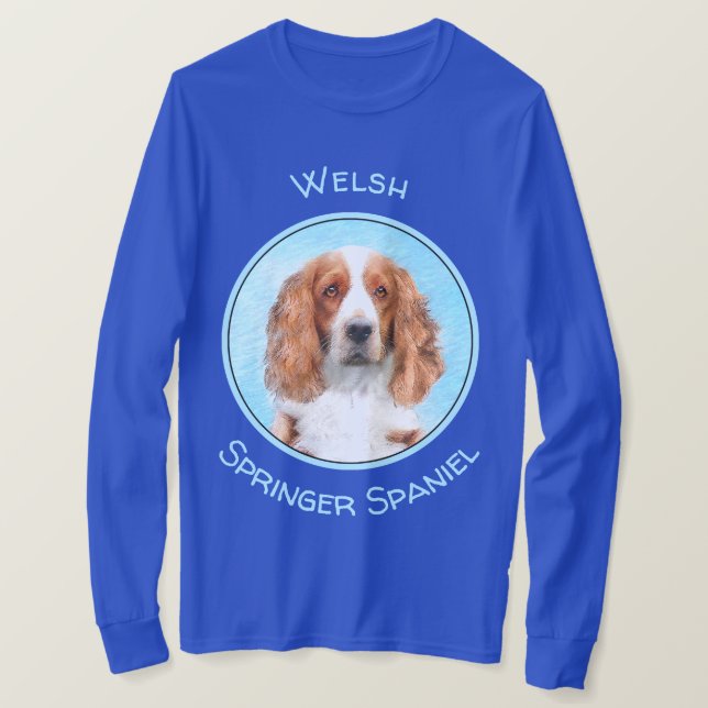 Camiseta Welsh Springer Spaniel Painting - Arte Original De (Frente do Design)