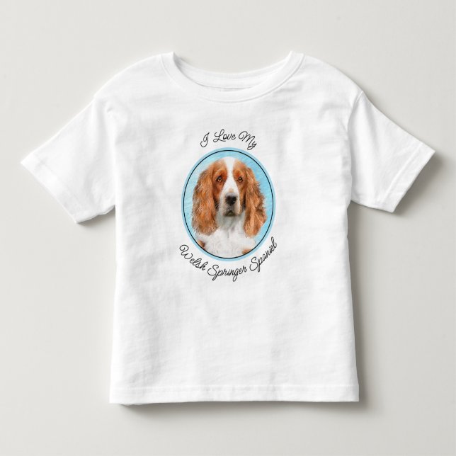 Camiseta Welsh Springer Spaniel Painting - Arte Original De (Frente)