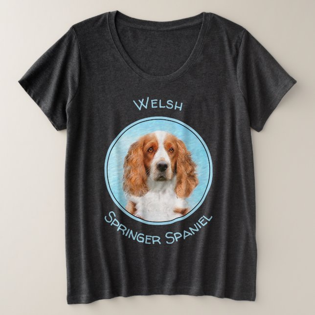 Camiseta Welsh Springer Spaniel Painting - Arte Original De (Frente do Design)