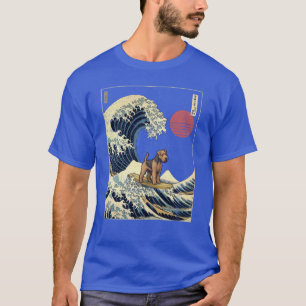 Camiseta Welsh Terrier Kanagawa Onda de Surf Japonêsa