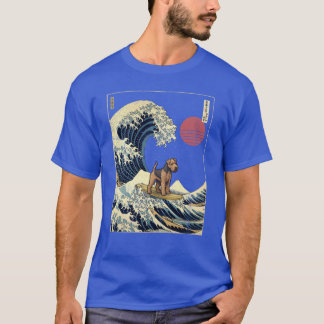 Camiseta Welsh Terrier Kanagawa Onda de Surf Japonêsa