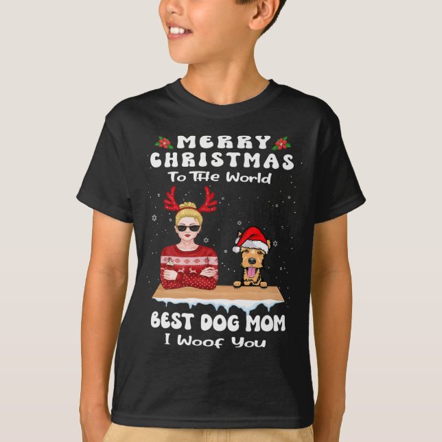 Camiseta Welsh Terrier Natal Para A Melhor Mãe De Cachorro  (Frente)