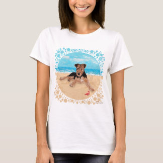 Camiseta Welsh Terrier Pup em Praia