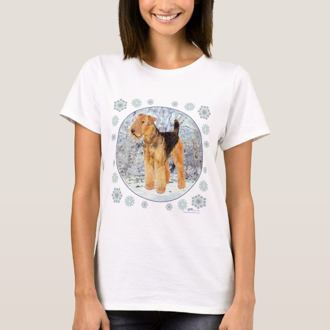 Camiseta Welsh Terrier Snowflakes (Frente)