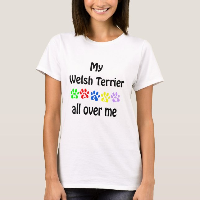 Camiseta Welsh Terrier Walks Design (Frente)