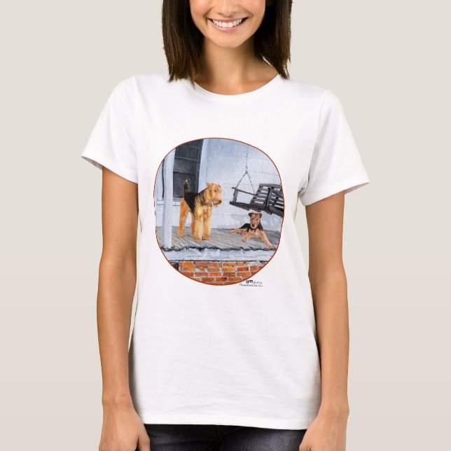 Camiseta Welsh Terriers no Porch (Frente)