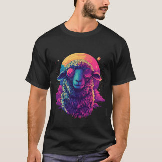 Camiseta Weltraum-Schaf im Retro-Design
