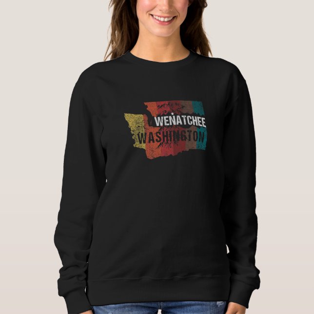Camiseta Wenatchee Washington Retro State Map Men Women Tee (Frente)