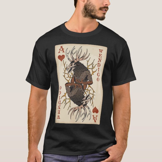 Camiseta Wendigo - Cartão de Reprodução Criptid Original Ta (Frente)