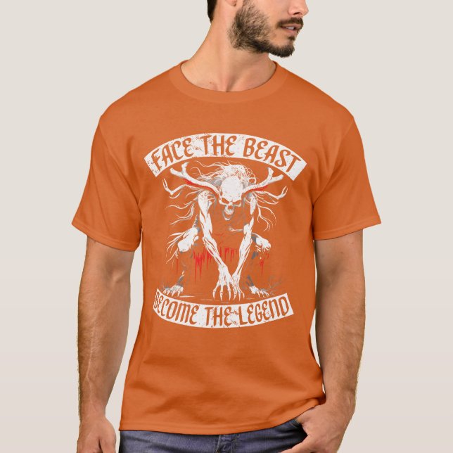 Camiseta Wendigo Críptido Facehe Besta Se Tornarhe Lenda re (Frente)