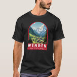 Camiseta Wengen Suiça Art Vintage<br><div class="desc">Vetor revertro Wengen viagem design. Wengen é uma aldeia alpina suíça na região da Oberland Bernese. É conhecida por seus chalés de madeira e hotéis belle époque.</div>