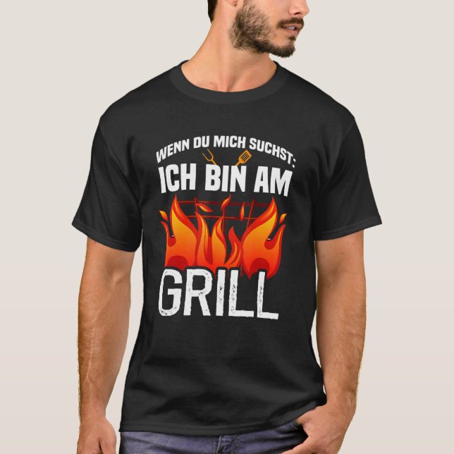 Camiseta Wenn du mich sucht ich bin am Grill (Frente)