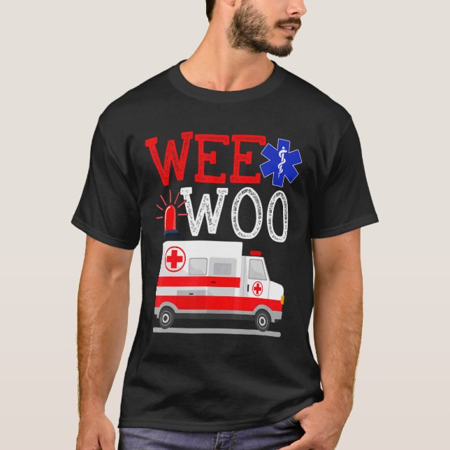 Camiseta Weo Ambulance AMR. EMS EMT Emergência paramédica (Frente)