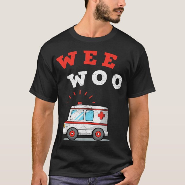 Camiseta Weo Ambulance AMR. Engraçado EMS EMT Paramedic Gif (Frente)