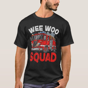Camiseta Weo Woo Squad Engraçado Bombeiro Bombeador