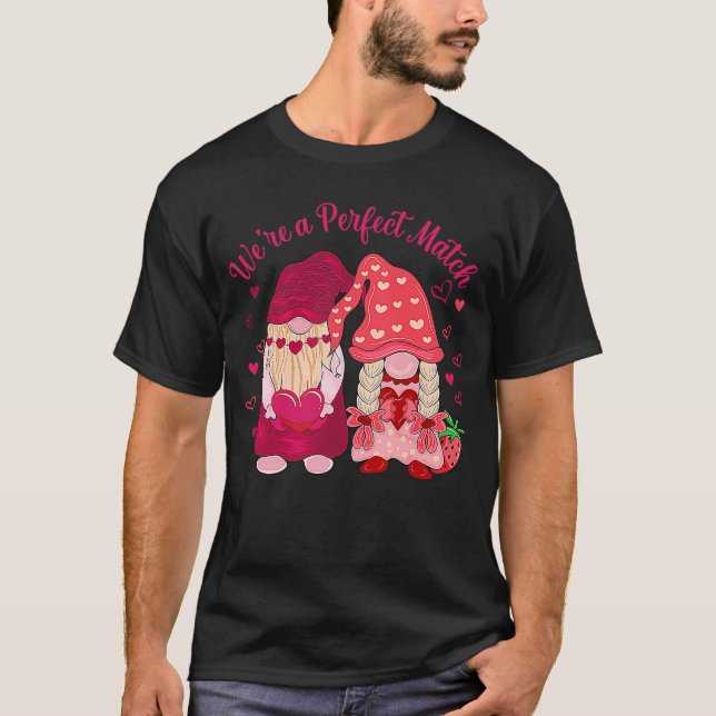 Camiseta We're A Perfect Match Happy Valentine's Day Couple (Frente)