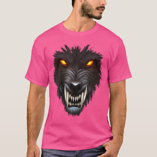 Camiseta Werewolf Face A Lua Cheia Lobo Assustador Spooky H
