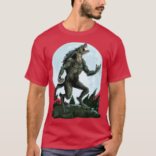 Camiseta Werewolf Howling Na Lua Assustadora Da Lua Cheia