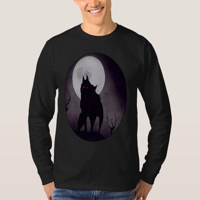 Camiseta Werewolf Moon Night Horror Full Moon Scary Women M (Frente)