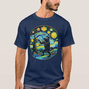 Camiseta Werewolf Starry Night T Shirt - Funny Van Gogh