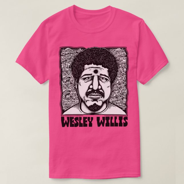 Camiseta Wesley Willis Retro Style Fan Art Design (Frente do Design)