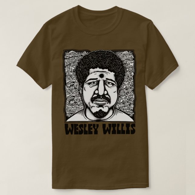 Camiseta Wesley Willis Retro Style Fan Art Design (Frente do Design)