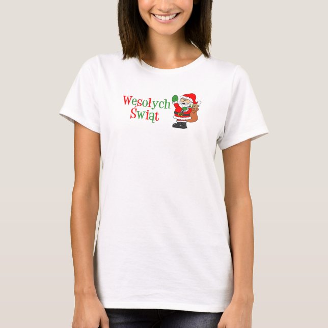 Camiseta Wesolych Swit Natal polonês (Frente)