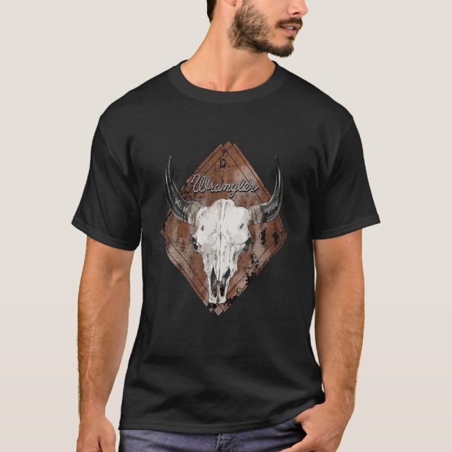 Camiseta West Boho Bull Skull Wrangler Cowboy (Frente)