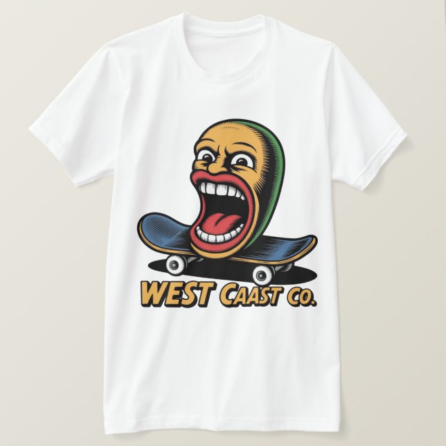 Camiseta West Coast Skateboard Art (Frente do Design)