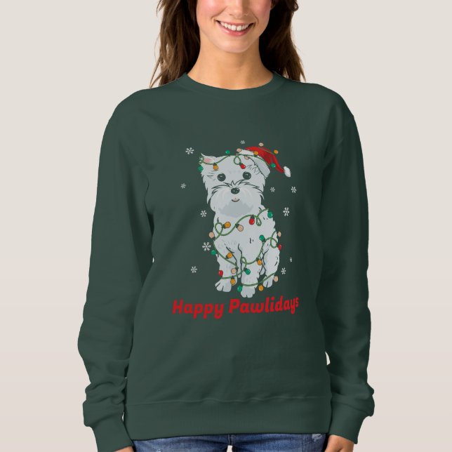 Camiseta West Highland White Terrier Feliz Pawlidays (Frente)