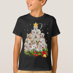 Camiseta West Highland White Terrier, Luzes de Árvore de Na
