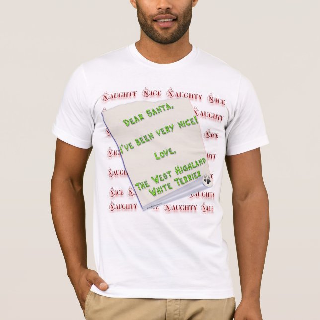 Camiseta West Highland White Terrier Naughn ou Nice (Frente)