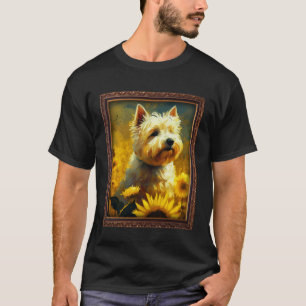Camiseta West Highland White Terrier Westie pintando Sunflo