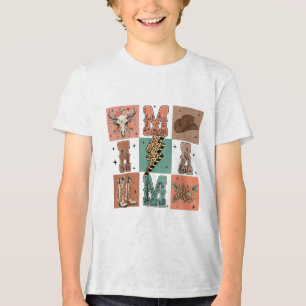 Camiseta West Mama Cowboy Cowboy Dia de as mães da Mãe