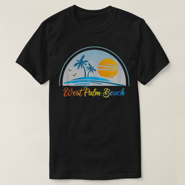 Camiseta West Palm Beach FL Florida Souvenir Palm Surf (Frente do Design)