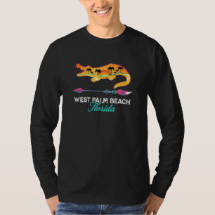 Camiseta West Palm Beach Flórida Alligator Retro Palm Trees