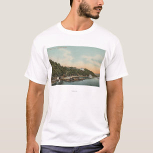 Camiseta West Point, NY - vista do porto no Rio Hudson