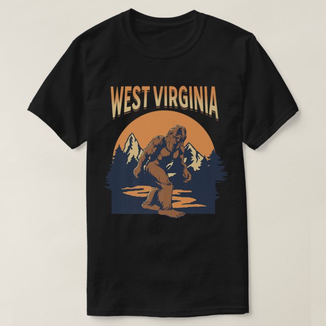 Camiseta West Virginia Bigfoot Mountain Tres Nature Outdo (Frente do Design)