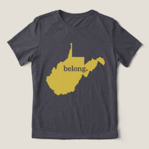 Camiseta West Virginia Map Belong State Pride
