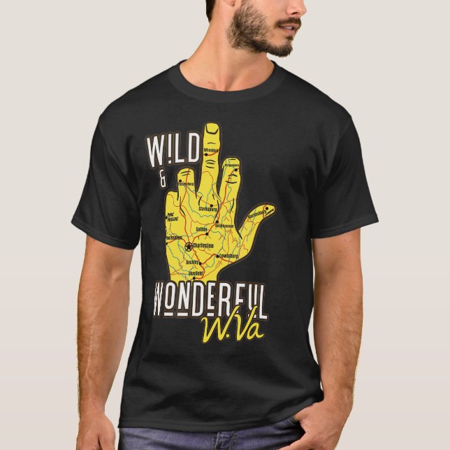 Camiseta West Virginia Map WV Middle Finger Funny WV (Frente)