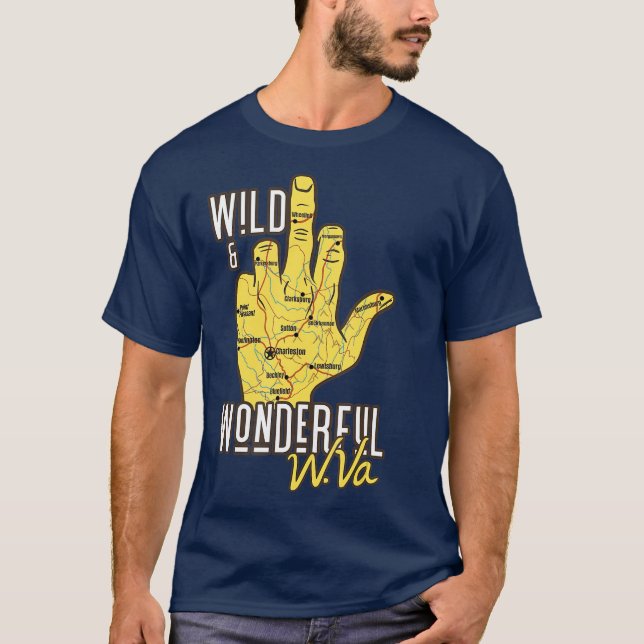 Camiseta West Virginia Map WV Middle Finger Funny WV (Frente)