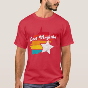 Camiseta West Virginia Vintage angustiou Souvenir