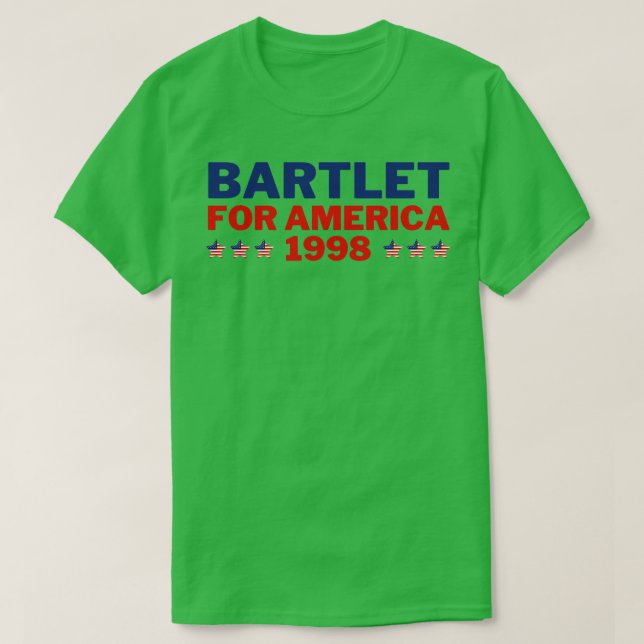 Camiseta West Wing Bartlet For America 1998 6 (Frente do Design)