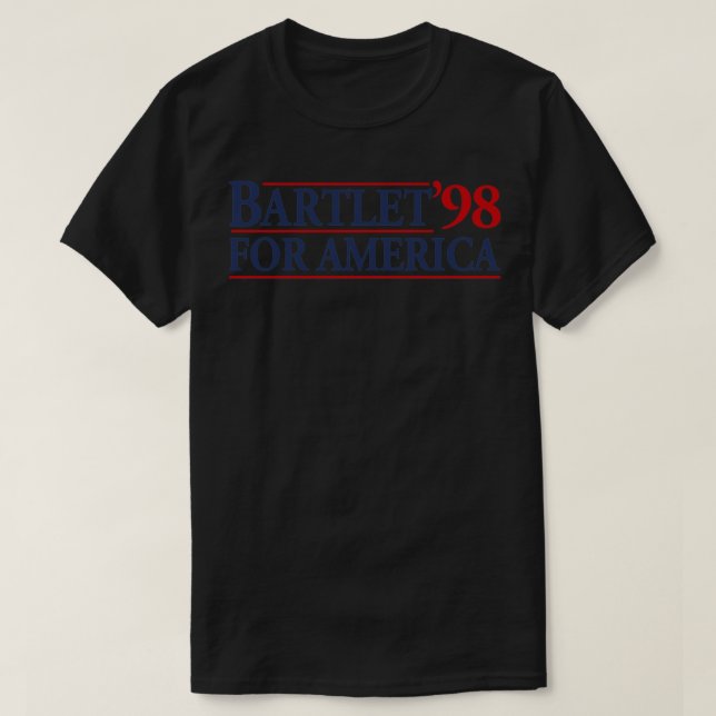 Camiseta West Wing Bartlet For America 1998 Lightweight Hoo (Frente do Design)
