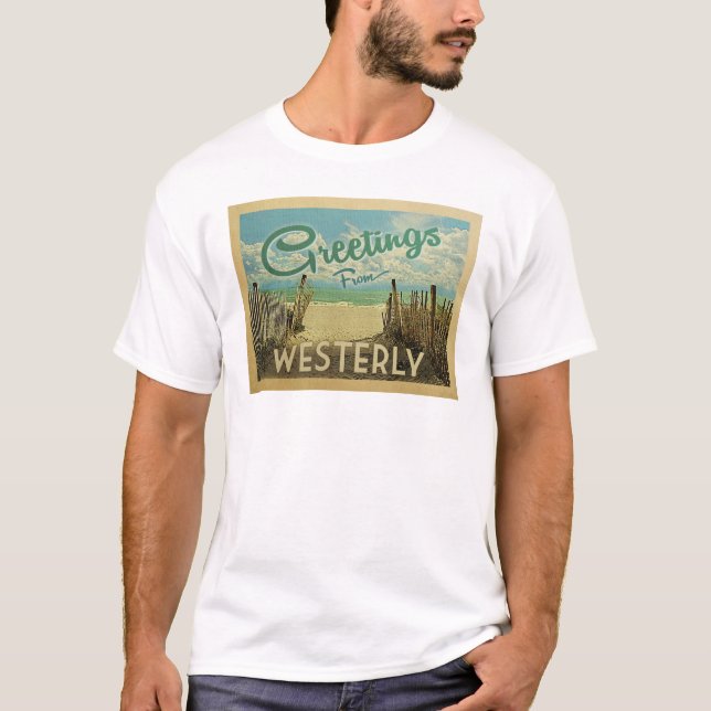 Camiseta Westerly Beach Viagens vintage (Frente)