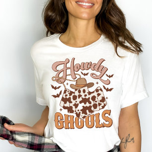 Camiseta Western Country Cowgirl Howdy Ghouls Halloween