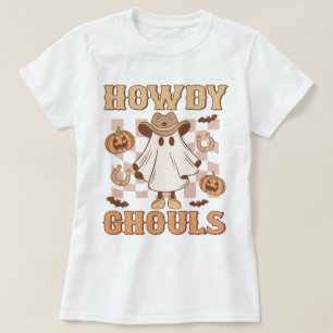 Camiseta Western Country Cowgirl Howdy Ghouls Halloween